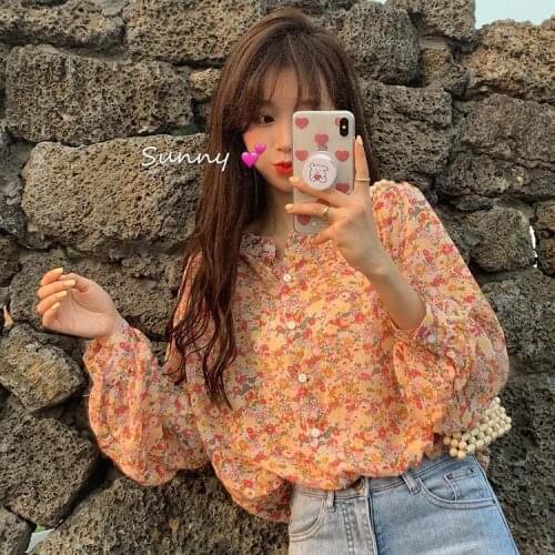 Blouse Women Shirt Summer Loose Long-Sleeved Chiffon Shirt Top Womens Clothing Blusas Mujer De Moda