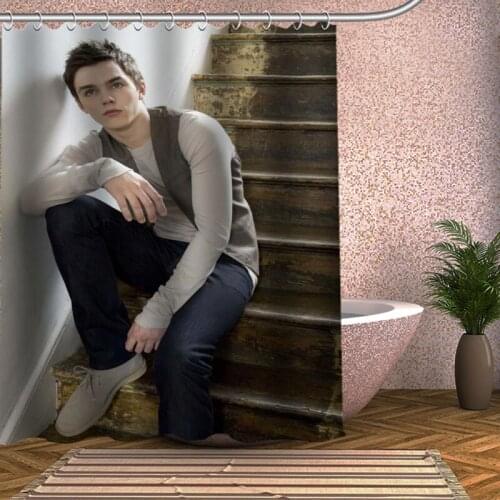 Nicholas Hoult Shower Curtain Eco-friendly Modern Fabric polyester Custom Bath Curtains Home Decor Curtains