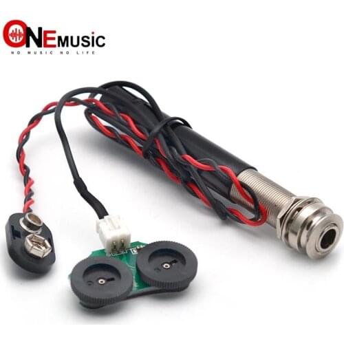 Endpin Jack Preamp Guitar Pickup Kit with Volume and Tone Tuning Control Knob for Acoustic Guitar