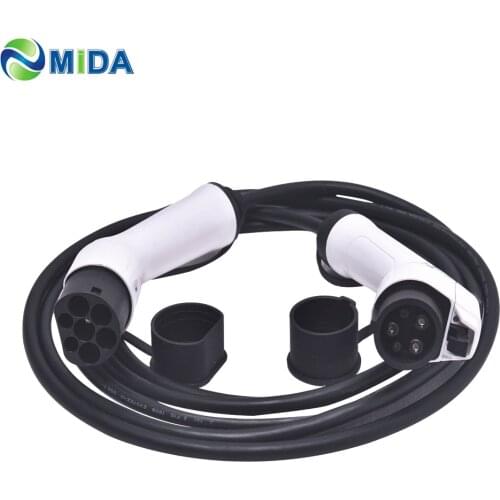 16Amp 5 Meter J1772 Type 1 to Type 2 EV Charging Cable Electric Car Connector