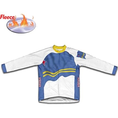 Classic Aruba Mens Long Sleeve Winter Thermal Fleece Cycling Jersey MTB Road Bicycle Outdoor Racing Wear Bike Clothing