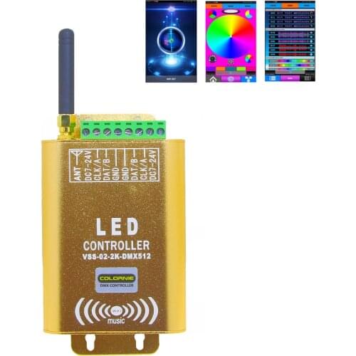 2048 Pixel WIFI Connection SPI Controller LED Music Controller With Micphone for Dream Color Strip Lighting