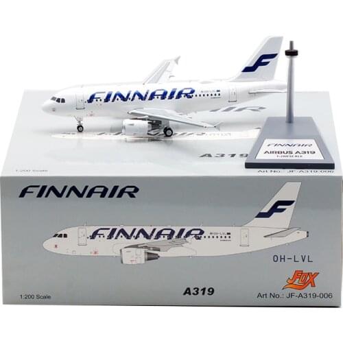 Diecast 1:200 Scale A319 OH-LVL FINNAIR Airplane Aircraft Plane Alloy Model with Base Landing Gear Collectible Toys Gift