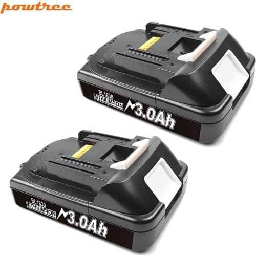Powtree Rechargeable 18V 3000Ah Li-ion Battery For Makita BL1830 BL1815 BL1860 BL1840 194205-3 Replacement Power Tools Batteries