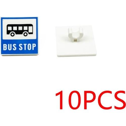 [MOC Hub] 10PCS Road Sign 2x2 Traffic Printed Building Blocks Tile Construction Classic Brick Toys Kids Learning Education