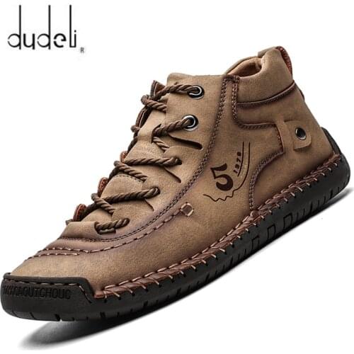 Brand Comfortable Men Ankle Boots Quality Split Leather Shoes Mens Snow Boots Winter Shoes Warm Fur Mens Boots Big Size 39-48