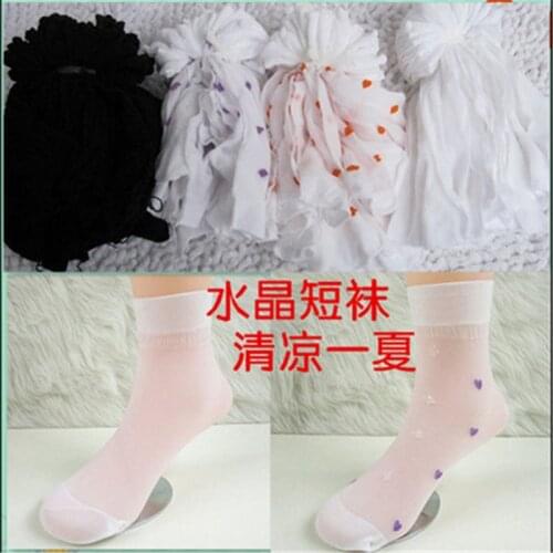 MZ022 Free Shipping New 2019 Kids Socks For Children Summer Crystal Transparent Cotton Girls Flowers Lace Socks