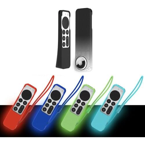 Silicone Remote Case For Apple TV 4K Siri Remote 2021 Anti-Slip Shockproof Soft Case Cover Remote Protective Case for AirTag