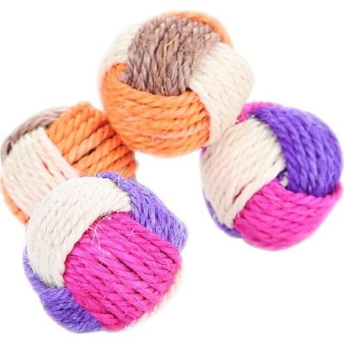Sisal Cat Toys Interactive Ball Catnip Cat Training Toy Pet Playing Ball Pet Supplies Products Toy for Cats Kitten Supplies