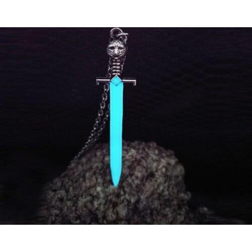Glow In The Dark Cat Sword Snake Pendant Necklace Charm Luminous Necklace Jewelry for Women Men Party Accesory Wholesale