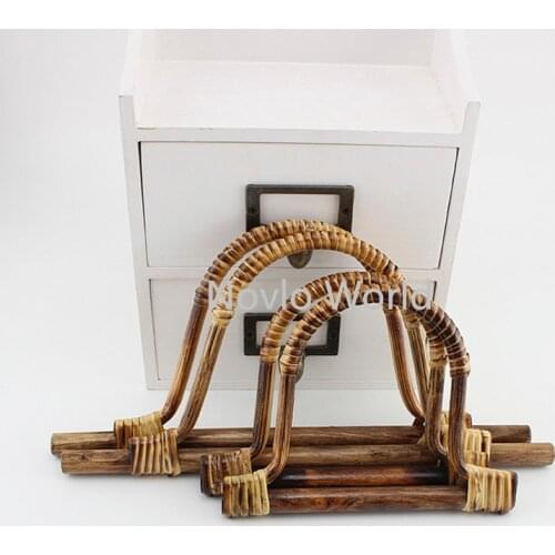 2-10-20 pieces,2 size 16X13cm 28X14cm Natural Rattan handle for design exclusive knit bags,Triangle rattan handles