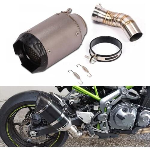 For Kawasaki Z900 Ninja 900 Until 2019 Exhaust Pipe Motorcycle Middle Tube Slip On 51mm Muffler Escape No DB Killer Reserve Cat
