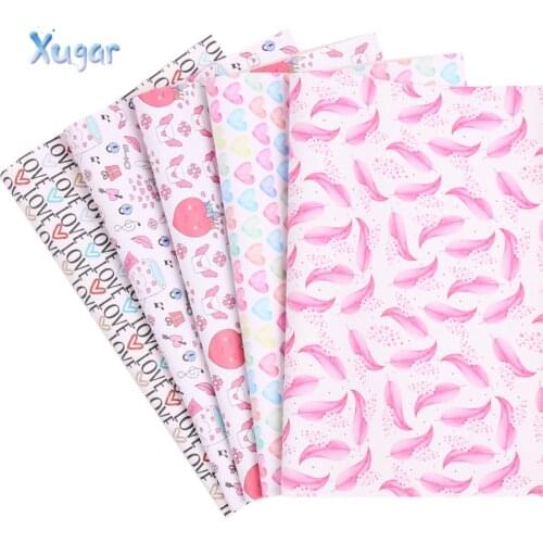 Xugar 22*30cm Valentines Day Synthetic Leather Fabric Theme Of Love Leather Fabric For Home Decoration Accessories DIY Material