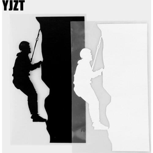 YJZT 10.5×17.9CM Rock Climber Creative Car Sticker Cool Personality Vinyl Decal Car Sticker Black/Silver 20A-0291