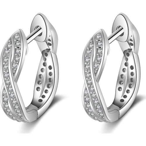 Fashion 925 Sterling Silver Earrings Vintage Style Cubic Zirconia Jewelry Wedding Earrings Anniversary Gifts For Women