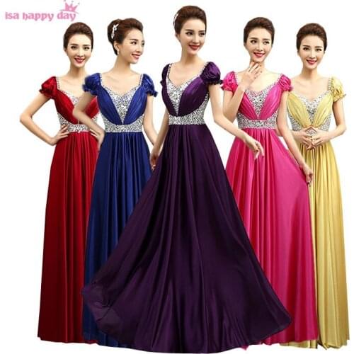 Women fashion purple bridesmaids gold bridesmaid dresses -floor -lenght engagement long party dress red gowns weddings B3044