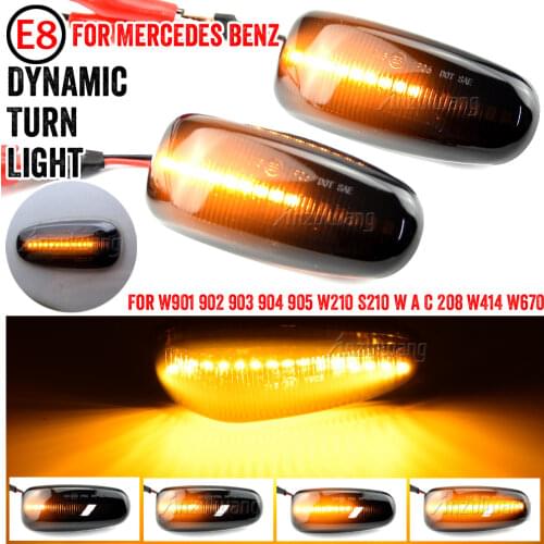 2 x For Mercedes-BENZ E-Class W210 C-Class W202 W208 Led Dynamic Side Marker Turn Signal Light Sequential Blinker Light