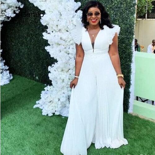 2020 Africa Clothing African junpsuit for Women Dashiki New African Clothes Fashion Pleated Jumpsuit Sexy Bodysuit Overalls