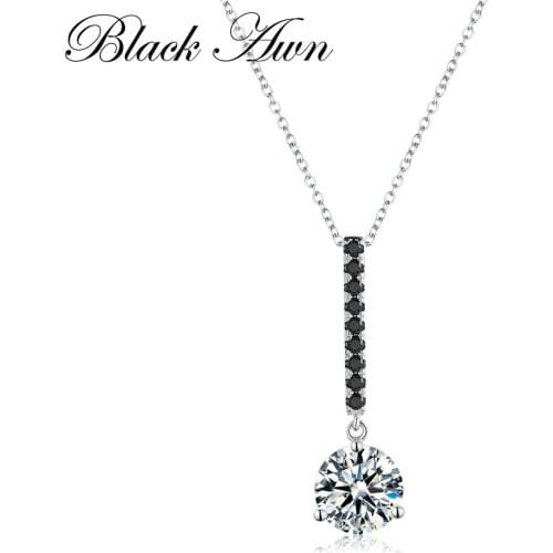 2021 New Cute Genuine 100% 925 Sterling Silver Slide Necklace Women Jewelry Water-Drop Femme Necklaces&Pendants Bijoux P096