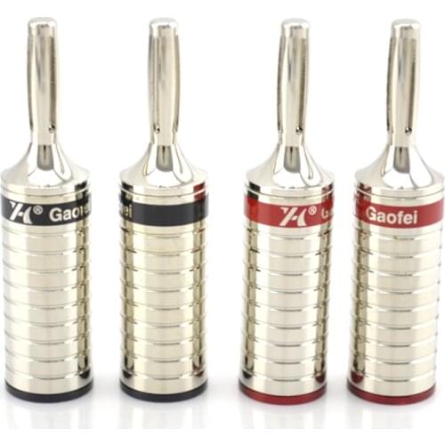 4pcs rhodium plated Speaker cable banana plug connector ,HIFI Audio video terminal plug
