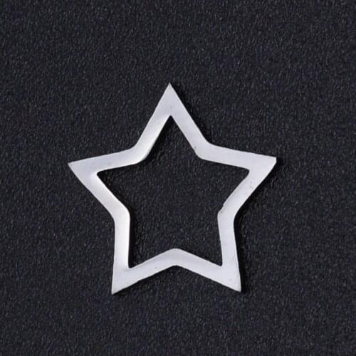 5pcs/lot 100% Stainless Steel Star Connector Charms Wholesale Top Quality Never Tarnish Bracelets Pendants Jewelry Making Charms