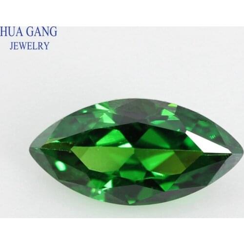 5A Green Marquise Shape Brilliant Cut CZ Stone Synthetic Gems Cubic Zirconia For Jewelry Size 1.5x3~8x16mm Free Shipping