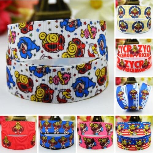 22mm 25mm 38mm 75mm Ruban satin hysteric mini Cartoon Character printed Grosgrain Ribbon party decoration 10 Yards Mul043