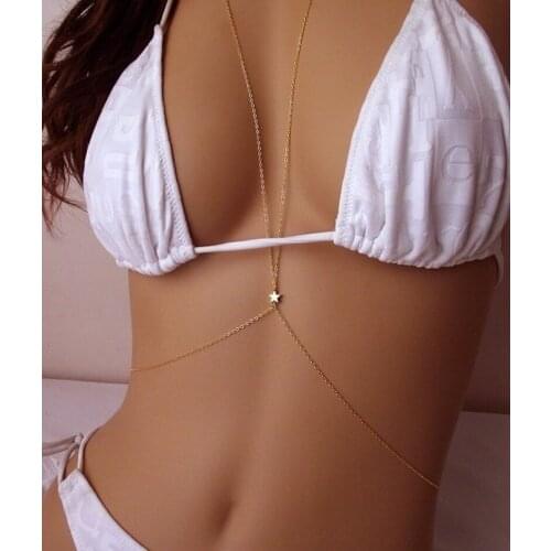 2021 Sexy New arrival five-pointed star waist chain bohemian style 2021 ladies fashion jewelry great gifts for girls bra chain