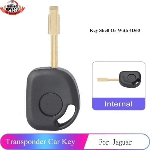 KEYECU Uncut Transponder Car Key With 4D60 Glass Chip for Jaguar S Type X Type XJR XJ8