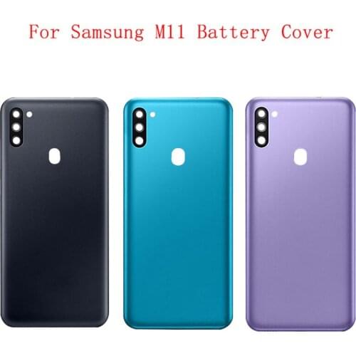 Battery Case Cover Rear Door Housing Back Case For Samsung M11 M115F Battery Cover Camera Frame Lens with Logo