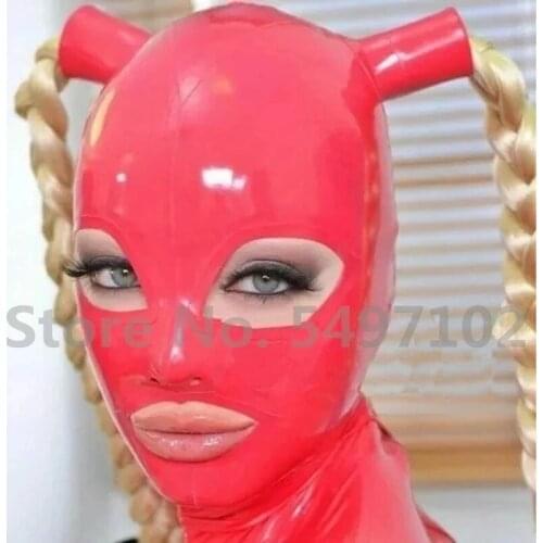 Latex Mask Rubber Hood with Two Braid Wigs Michael Myers Mask cosplay mask Latex Headgear Customized XS-XXL