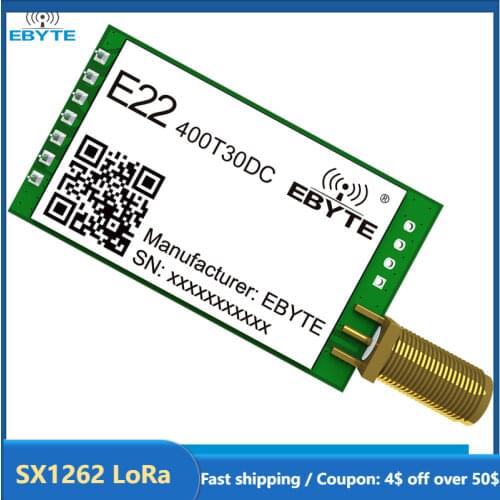 LoRa SX1262 RF Wireless Module 433MHz 470MHz 490MHz 30dBm 10km UART Transceiver Receiver Transmiter EBYTE E22-400T30DC