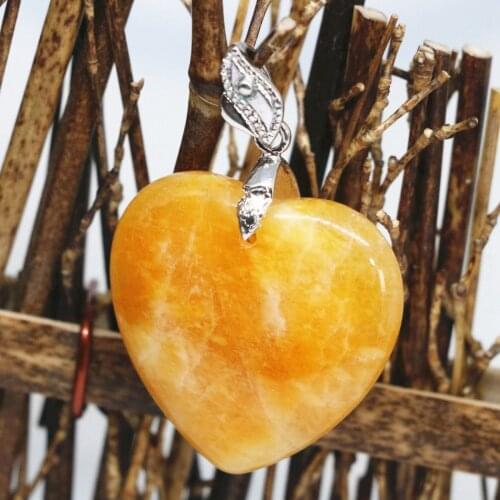 Fashion statement women pendant 7 colors heart shape natural chalcedony jades stone inlay hollow accessories finding B1852