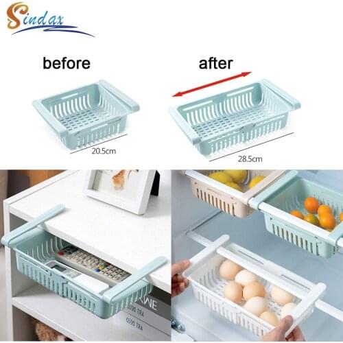 NEW Storage Organizer Fridge Freezer Organizer Refrigerator Storage Rack Shelf Drawer Convenient Storage Organizer For Kitchen
