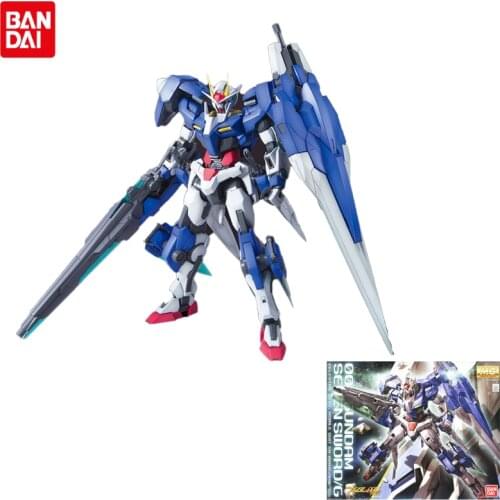 Original Bandai Gundam Anime Figure MG 1/100 00 Gundam Seven Sword GN-0000/7S Effects Anime Action Figures Model Modification