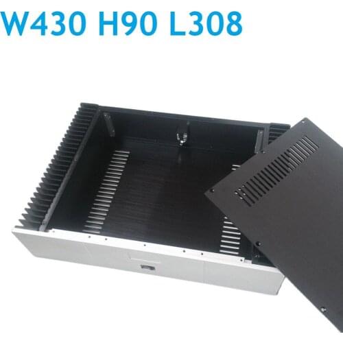 Heat Sink Decoder Shell W430 H90 D308 DAC Full Aluminum Amplifier Chassis Class A AMP Enclosure DIY Preampifier Housing 4309