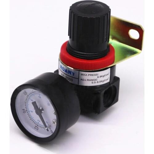 AR2000 1.5mpa Mini Adjustable Air Pressure Regulator Air Treatment Units G1/4 Caliber with Gauge & Bracket