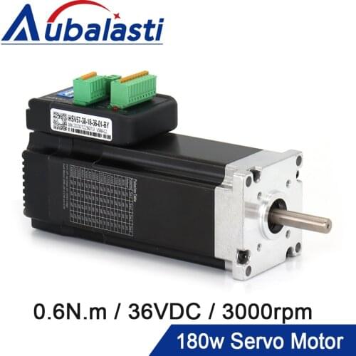 Aubalasti 180W Nema 23 Integrated AC Servo Motor with Driver 36VDC 0.6N.m 7.5A 3000RPM Shaft Dia.8mm Mini Servo Motor and Driver