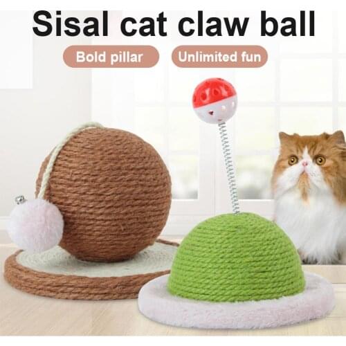 Sisal Pet Toy Balls Grind claws Pet Cat Balls Pet Kitten Sisal Rope Weave Ball Wear-resistant Cat Scratching Board Playing Toy