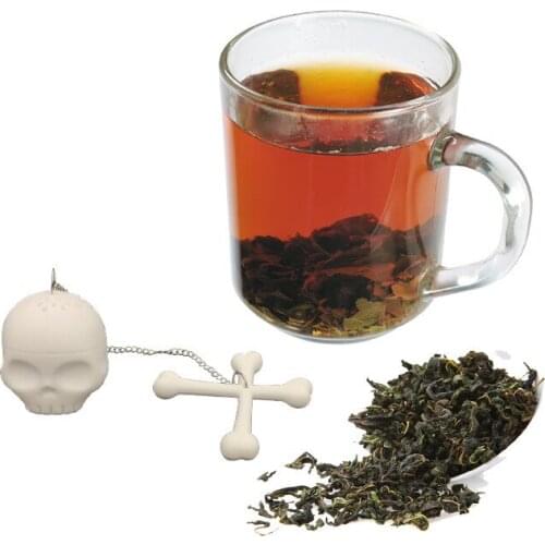 Skull Head Shape Silicone Tea Infuser Tea Strainer Reusable Cute Cartoon Model Tea Infuser Tea Kitchen Brewing Tool Tea Strainer