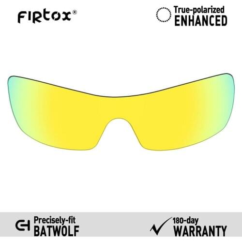Firtox True UV400 Polarized Lenses Replacement for-Oakley Batwolf OO9101 Sunglasses (Compatiable Lens Only) - 24K Gold Mirror