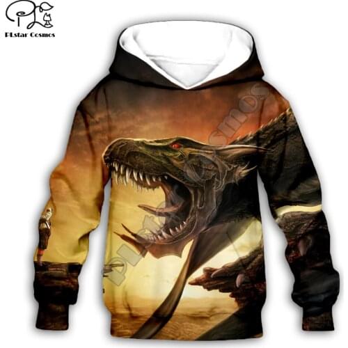 Kids Baby Boy Girl Toddlers anime dinosaur print 3d Hoodies Cartoon Tracksuit Children wear Set Cute Sweatshirts -16