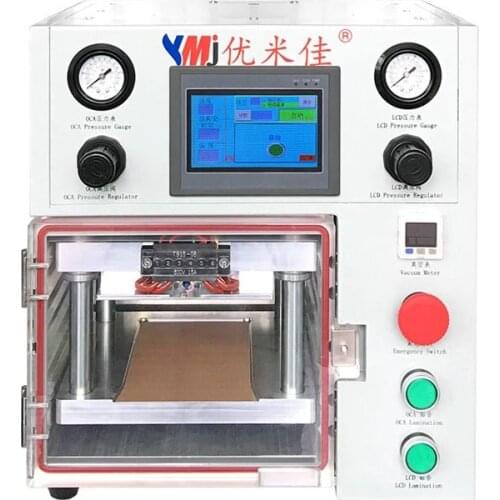 YMJ Vacuum OCA Laminating Machine Double Pressure Regulating Valve Portable Lamination for Samsung Edge Curved Screen Repair