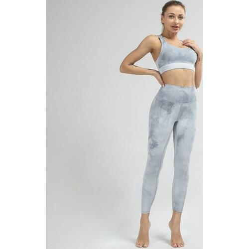 Tie Dye Yoga Sets for Women 2021 Summer Fitness Clothing Two Pieces Clothing Sets Casual Sportswear Yoga Bra and Pants Suits