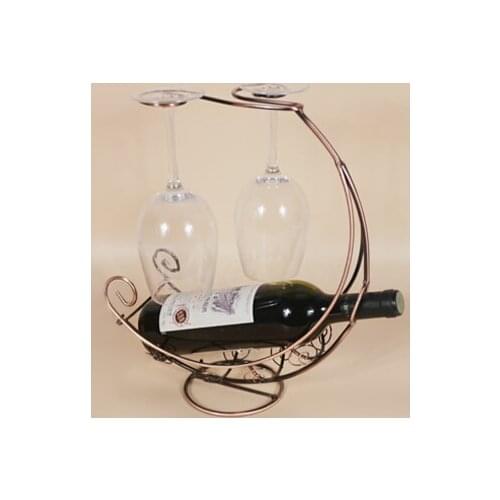 1PC Fashion Iron wine rack Corsair hanging cup wine holder creative arts and crafts ornaments electroplating KI 2081