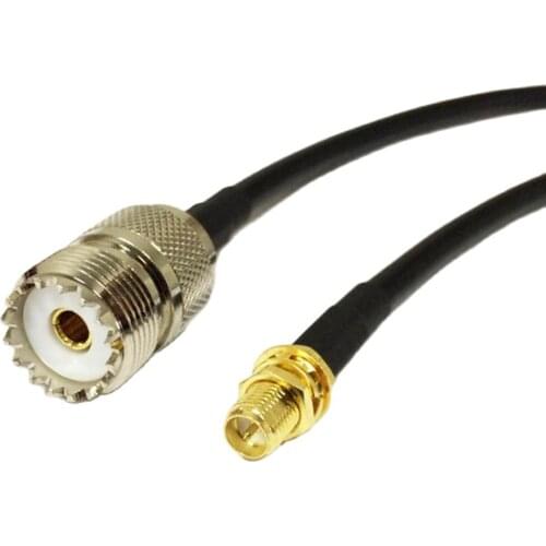 1PC New RP-SMA Female Jack (male pin) To UHF Female SO239 RF coax cable RG58 Wholesale Fast Ship 50CM/100CM Adapter