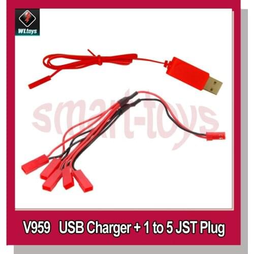 2Pcs 1to5 CRW and USB Charger JST Plug for UDI U818A U817A Syma X1 UFO Wltoys V959 V212 V222 FY550 MJX X400 Battery Spare Parts