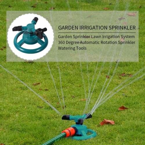 360 Degree 4-5M Irrigation Diameter Automatic Garden Sprinklers Water Rotary Three Nozzle Arm Pipe Hose Rotating Water Sprinkler