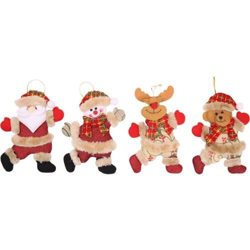4pcs Santa Claus Snowman Tree Toy Christmas Gift For New Year Doll Hang Decorations Christmas Ornaments home decore home decor