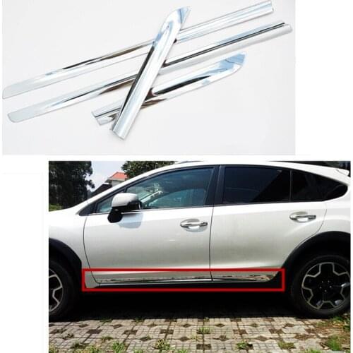 Car styling side body trim decoration trim for subaru xv 2012 2013 2014 2015 abs chrome 4pcs per set